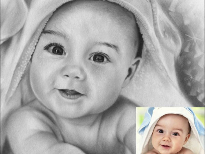 Black & White Pastel Shade 🇬🇧 70 x 100 cm Portraits - charliesdrawings