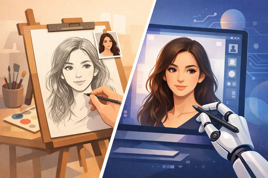 Artist Drawn Portrait vs AI: What Feels Personal? - Charlie's Drawings