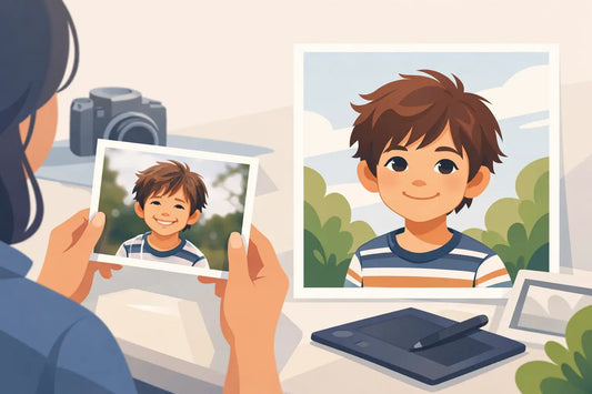 Child Portrait From Photo That Feels Personal - Charlie's Drawings
