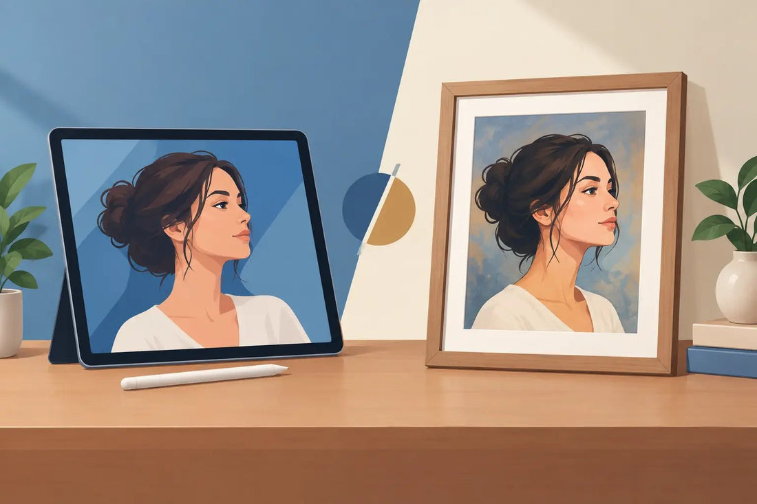 Digital Art Versus Framed Portrait: Which Wins? - Charlie's Drawings