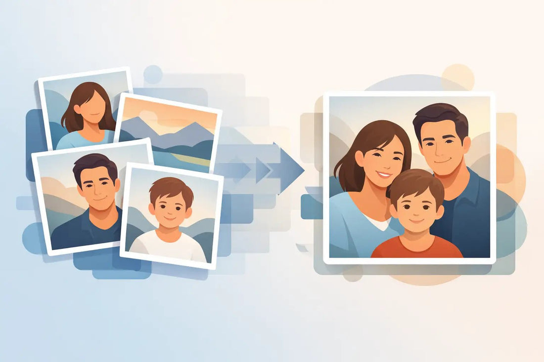 How to Combine Photos Into One Portrait - Charlie's Drawings