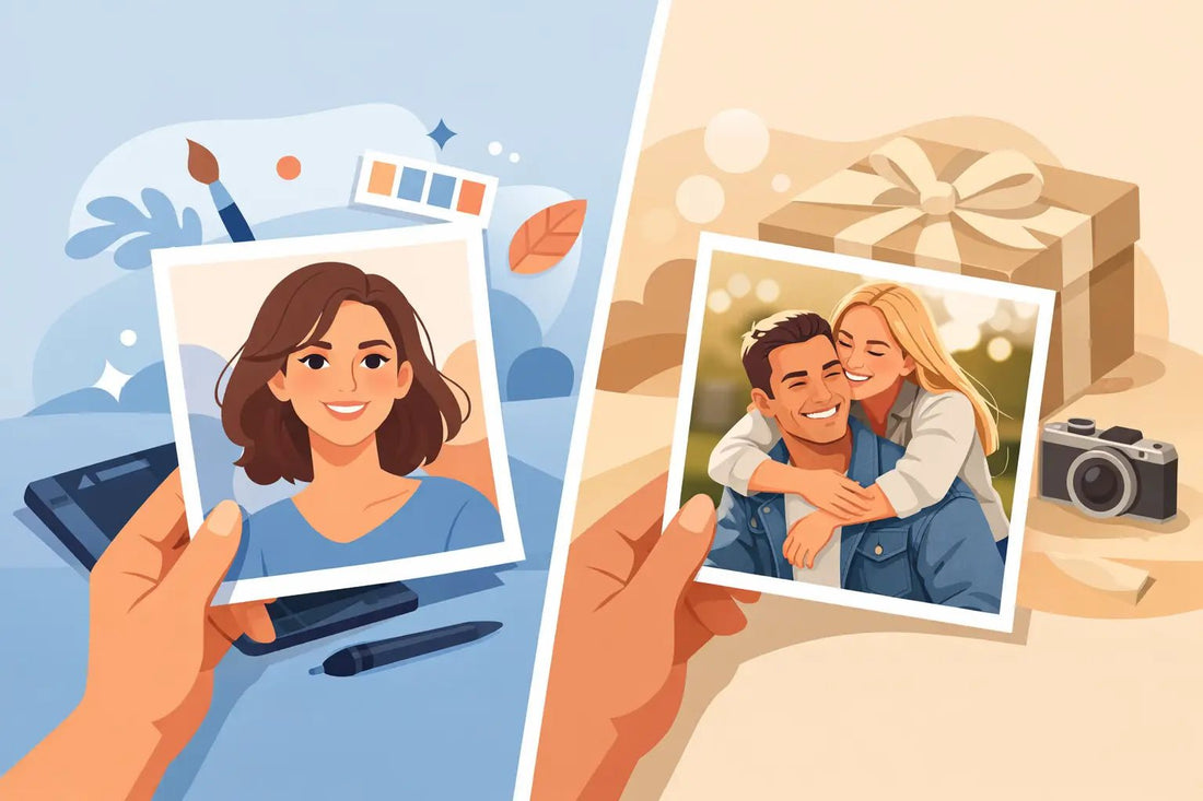 Portrait Illustration vs Photo Gift: Which Wins? - Charlie's Drawings