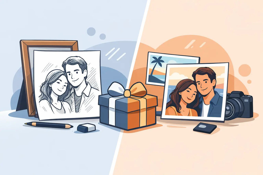 Portrait Sketch Versus Photo Print: Which Gift? - Charlie's Drawings