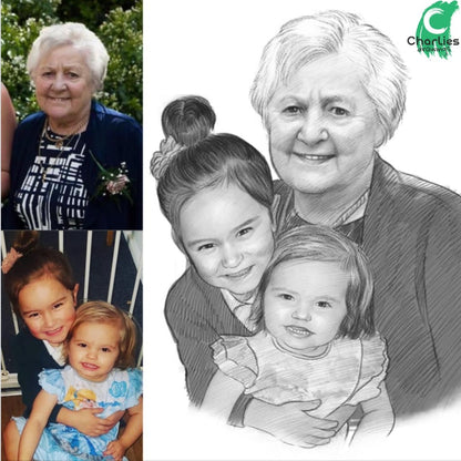 Black & White Portrait Detailed 🇺🇸 USA DELIVERY