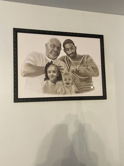 Embrace Eternity: Unforgettable Custom Portraits Bridging Generations - Charlie's Drawings