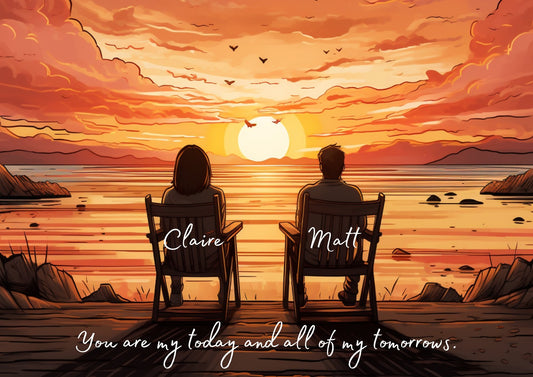 You Are My Today And All Of My Tomorrows - Couple Wall Art - Charlie's Drawings